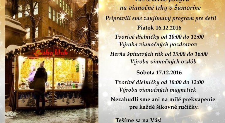 Tvorivé dielničky na vianočných trhoch