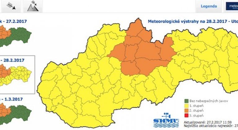 SHMÚ varuje pred silným vetrom