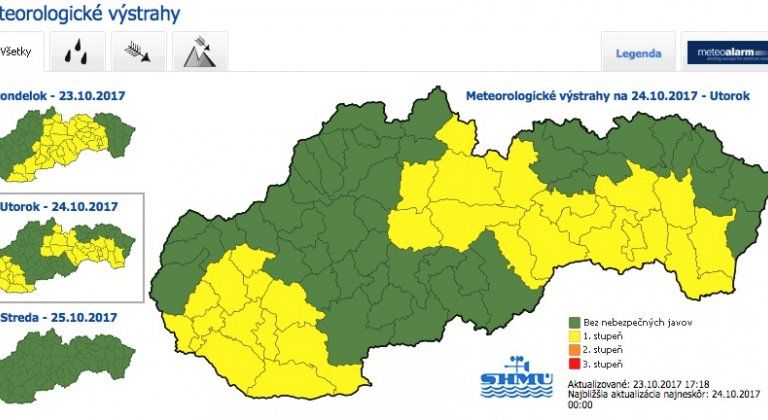 Pozor, v utorok nám hrozí silný vietor