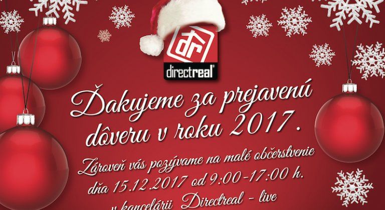 Directreal: Pozvánka na vianočné pohostenie Directreal: Pozvánka na vianočné pohostenie