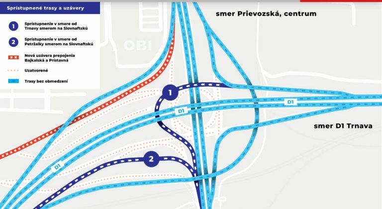 Čoskoro otvoria prvé úseky križovatky pod Prístavným mostom Čoskoro otvoria prvé úseky križovatky pod Prístavným mostom