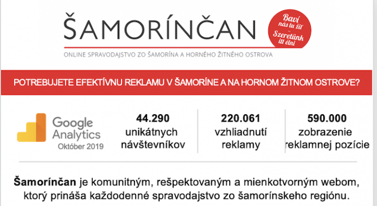 Stránka Šamorínčan stále rastie v čítanosti