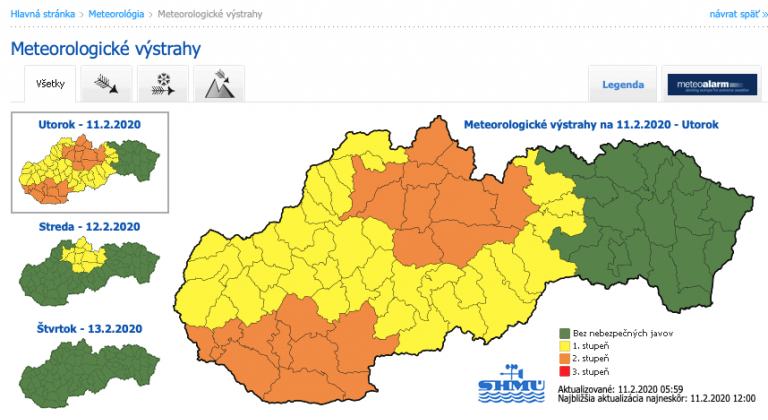 Výstraha SHMÚ pred silným vetrom