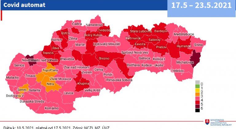 Okres Dunajská Streda je v ružovej farbe. Čo sa mení od pondelka?