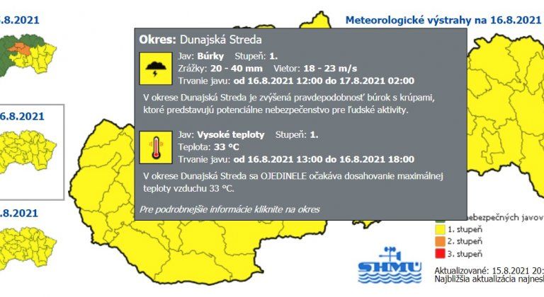 V pondelok bude horúco, búrky hrozia na celom území Slovenska