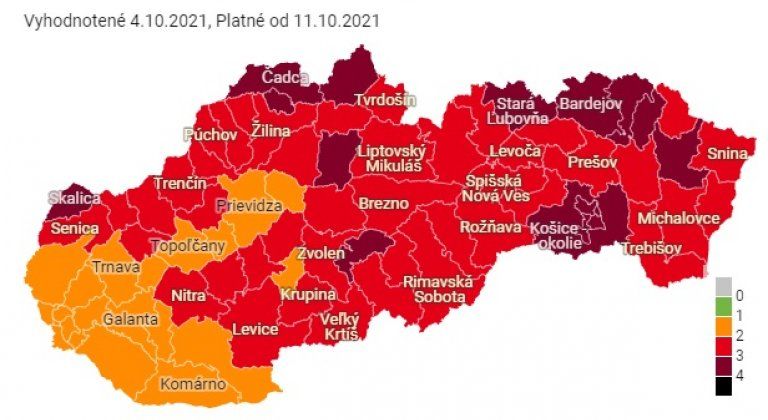 Okres Dunajská Streda zostáva aj budúci týždeň v oranžovej farbe 