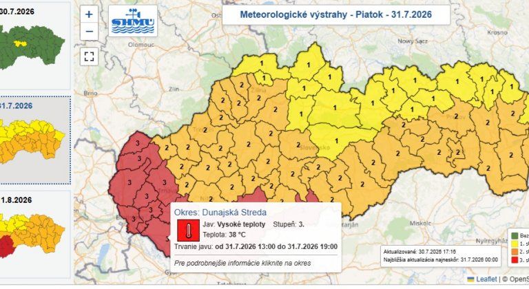 Šamorín čakajú extrémne horúčavy. Pre okres platí najvyššia výstraha