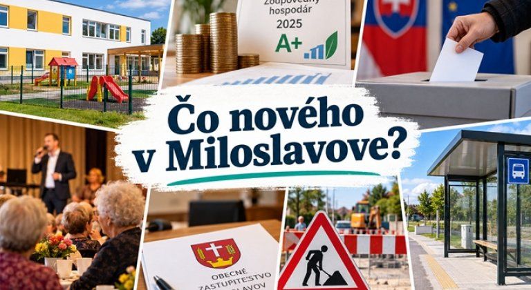Čo nového v Miloslavove? Obec získala 333-tisíc eur, pripravuje sa na voľby aj stretnutie seniorov