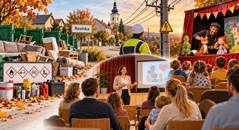 Čo sa chystá v Rovinke? Koniec zberu odpadu, odstávka elektriny aj podujatia pre rodiny