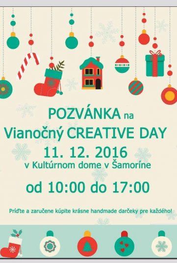 Už v nedeľu Vianočný creative day