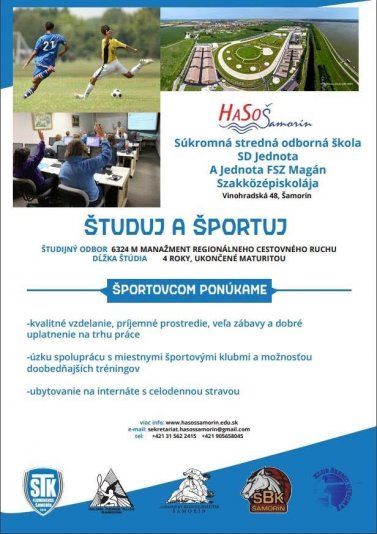 Súkromná stredná odborná škola SD Jednota Šamorín: Študuj a športuj u nás Súkromná stredná odborná škola SD Jednota Šamorín: Študuj a športuj u nás