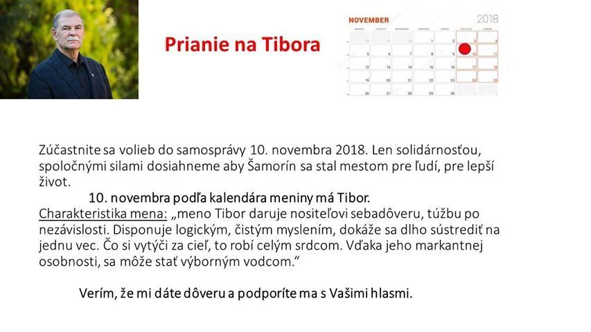 Kandidát na primátora Tibor Pogány: Prianie na Tibora