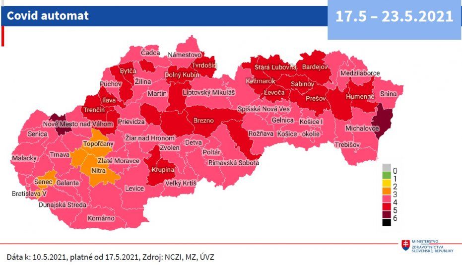 Okres Dunajská Streda je v ružovej farbe. Čo sa mení od pondelka?