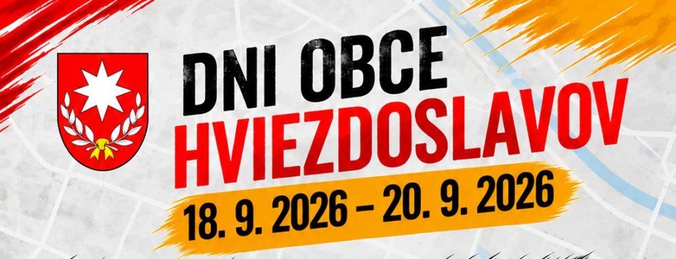 Dni obce Hviezdoslavov už tento víkend: hudba, šport, detský program aj kyvadlová doprava