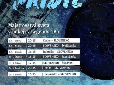 Tipy na víkend: v Legends ́ Bar začínajú MS v hokeji, romatická plavba loďou Ondava, návšteva kina, futbalový zápas...